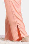 Zivame Checkered Sheen Woven Pyjama Set - Pink Sand — thumbnail 7
